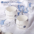 Blue Painting Eastern Style Fine Bone China Personalized Tea Cup Saucer Set